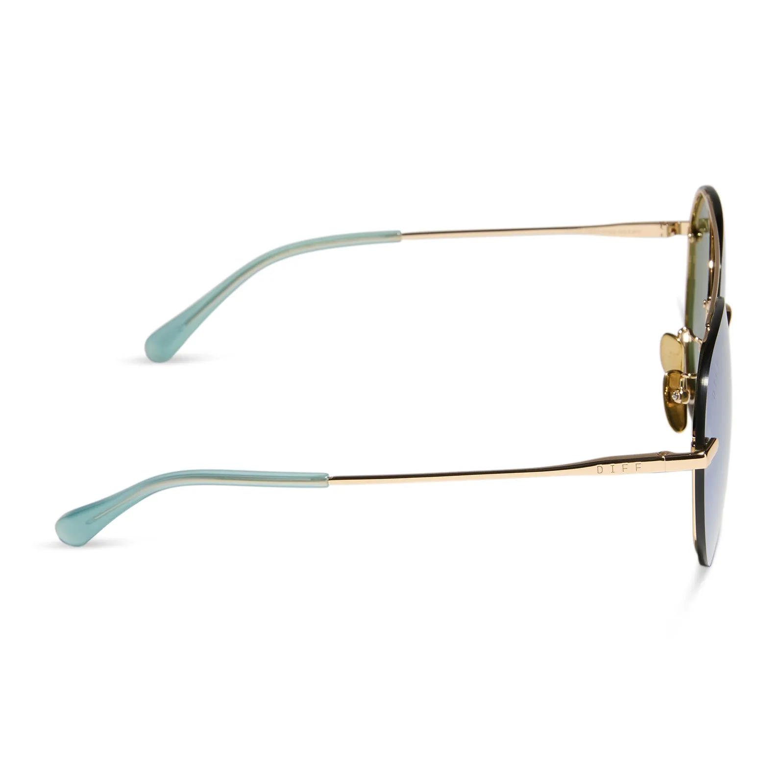 LENOX - GOLD + AQUATIC AWE MIRROR SUNGLASSES sold by Diff Eyewear product image thumbnail 3