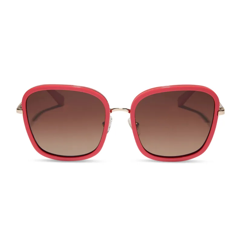 GENEVIVE - SUNSET + BROWN GRADIENT + POLARIZED SUNGLASSES sold by Diff Eyewear