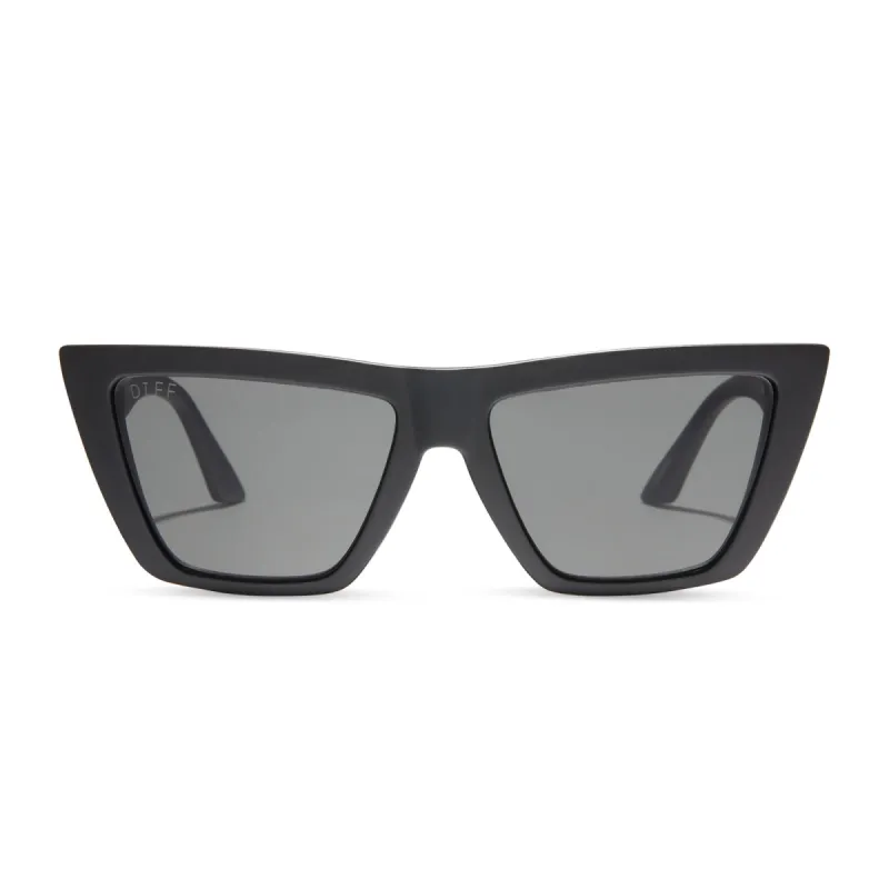WINONA - MATTE BLACK + GREY SUNGLASSES sold by Diff Eyewear