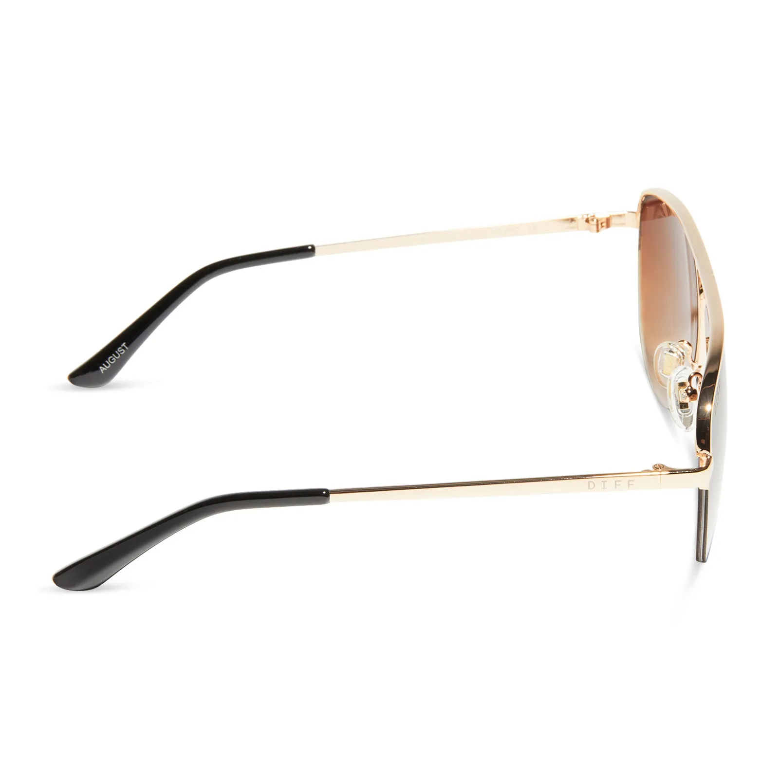 AUGUST - GOLD + TAUPE ROSE MIRROR SUNGLASSES sold by Diff Eyewear product image thumbnail 3