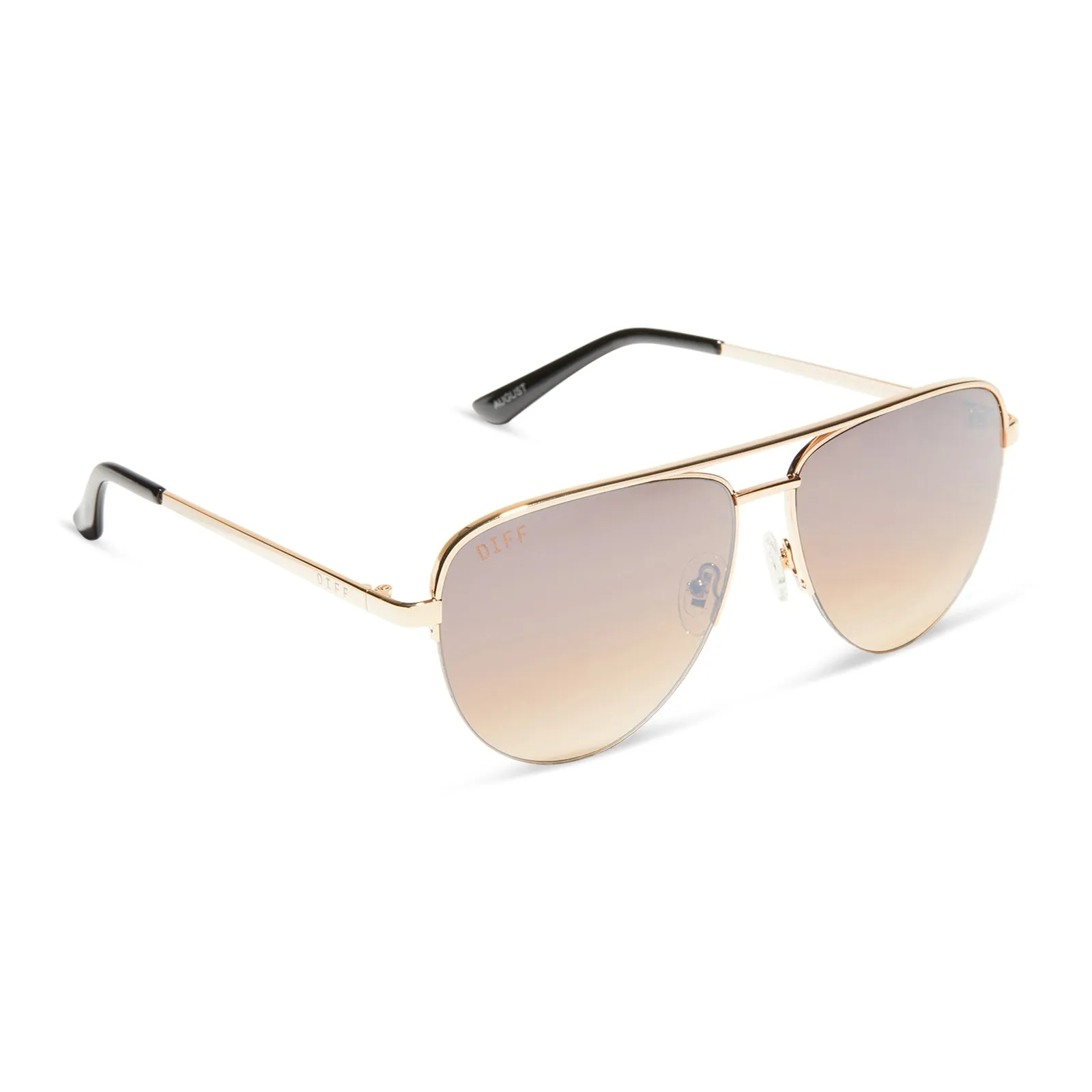 AUGUST - GOLD + TAUPE ROSE MIRROR SUNGLASSES sold by Diff Eyewear product image thumbnail 2