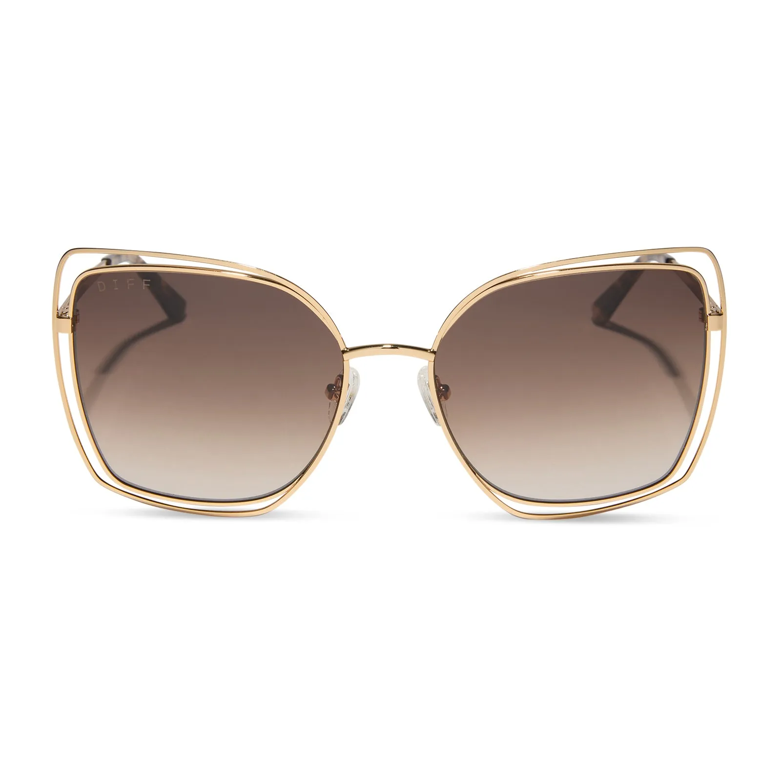 JACQUELINE - GOLD + BROWN GRADIENT SUNGLASSES sold by Diff Eyewear