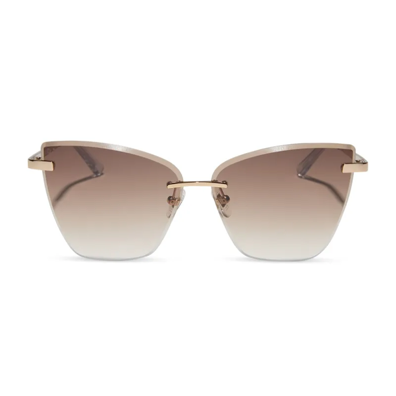 BECKY V - GOLD + BROWN GRADIENT SUNGLASSES sold by Diff Eyewear