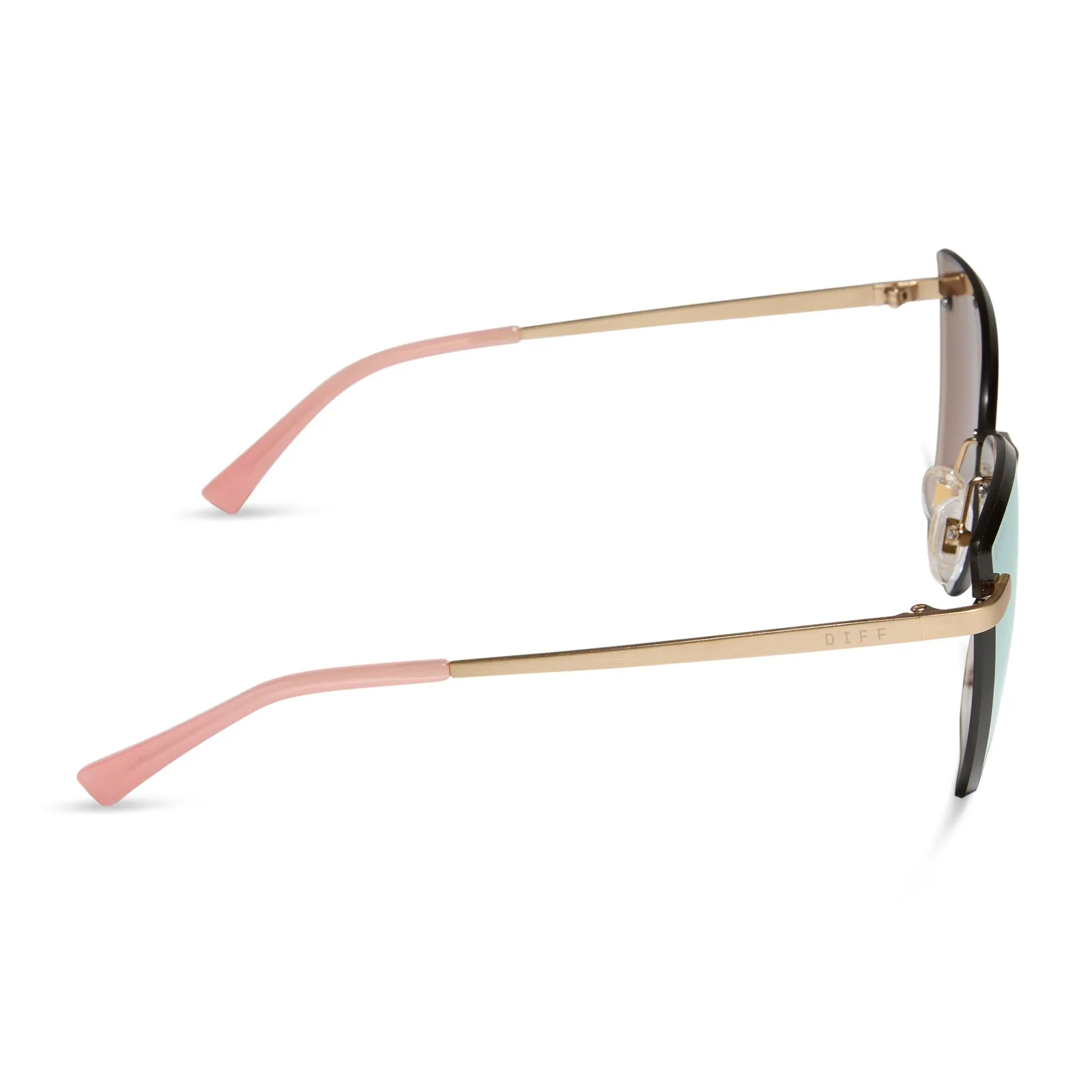 BECKY V - BRUSHED GOLD + CHERRY BLOSSOM MIRROR SUNGLASSES sold by Diff Eyewear product image thumbnail 3