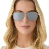 JORDAN - GOLD + CLEAR CRYSTAL TEMPLE TIPS + SILVER MIRROR SUNGLASSES sold by Diff Eyewear