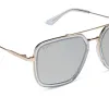 JORDAN - GOLD + CLEAR CRYSTAL TEMPLE TIPS + SILVER MIRROR SUNGLASSES sold by Diff Eyewear