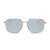 JORDAN - GOLD + CLEAR CRYSTAL TEMPLE TIPS + SILVER MIRROR SUNGLASSES sold by Diff Eyewear