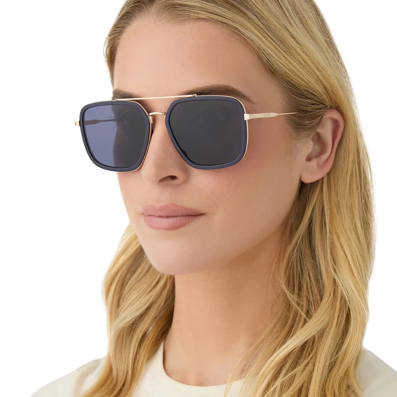 JORDAN - GOLD + ROYAL TEMPLE TIPS + MIDNIGHT + POLARIZED SUNGLASSES sold by Diff Eyewear product image thumbnail 5