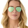 CRUZ XS - GOLD + AQUATIC AWE MIRROR SUNGLASSES sold by Diff Eyewear