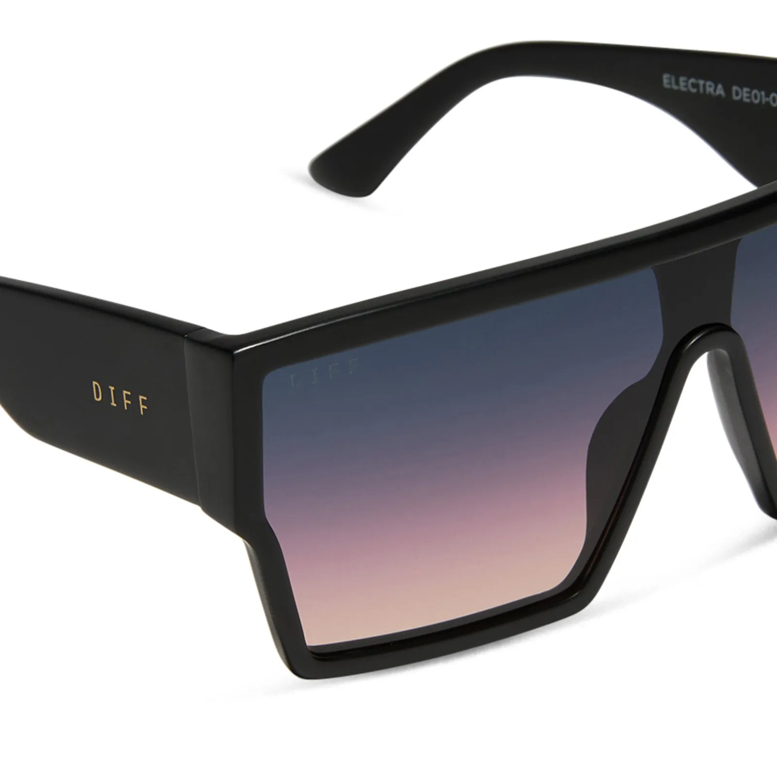 ELECTRA - MATTE BLACK + TWILIGHT GRADIENT SUNGLASSES sold by Diff Eyewear product image thumbnail 4