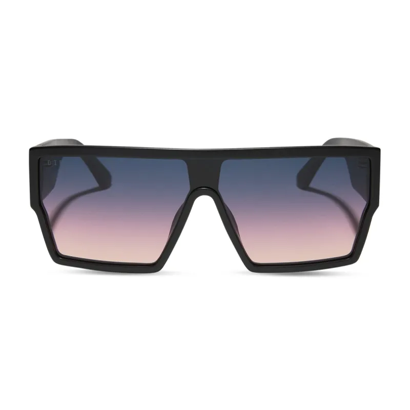 ELECTRA - MATTE BLACK + TWILIGHT GRADIENT SUNGLASSES sold by Diff Eyewear