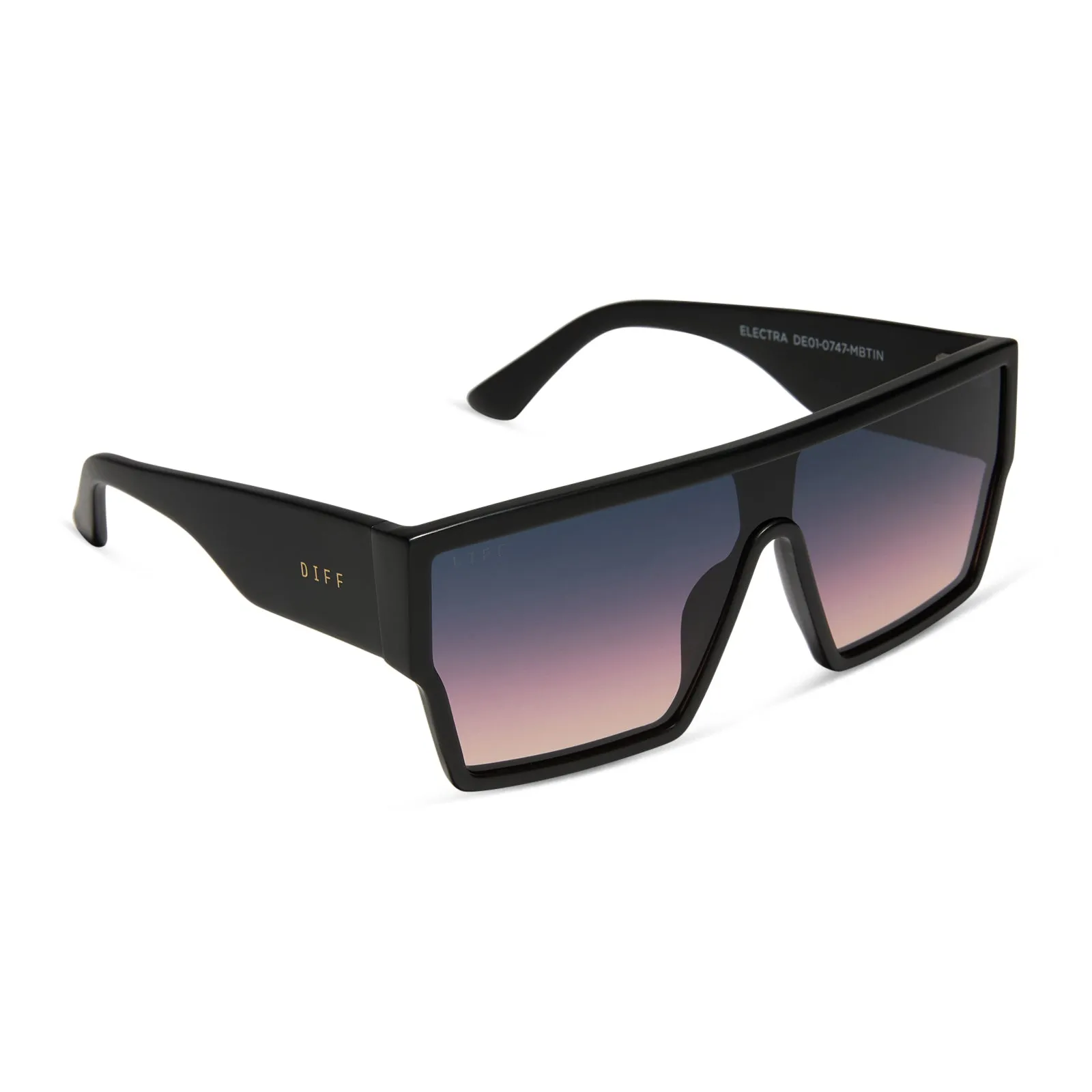 ELECTRA - MATTE BLACK + TWILIGHT GRADIENT SUNGLASSES sold by Diff Eyewear product image thumbnail 2