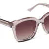 MEREDITH - LIGHT PINK CRYSTAL + WINE GRADIENT SUNGLASSES sold by Diff Eyewear