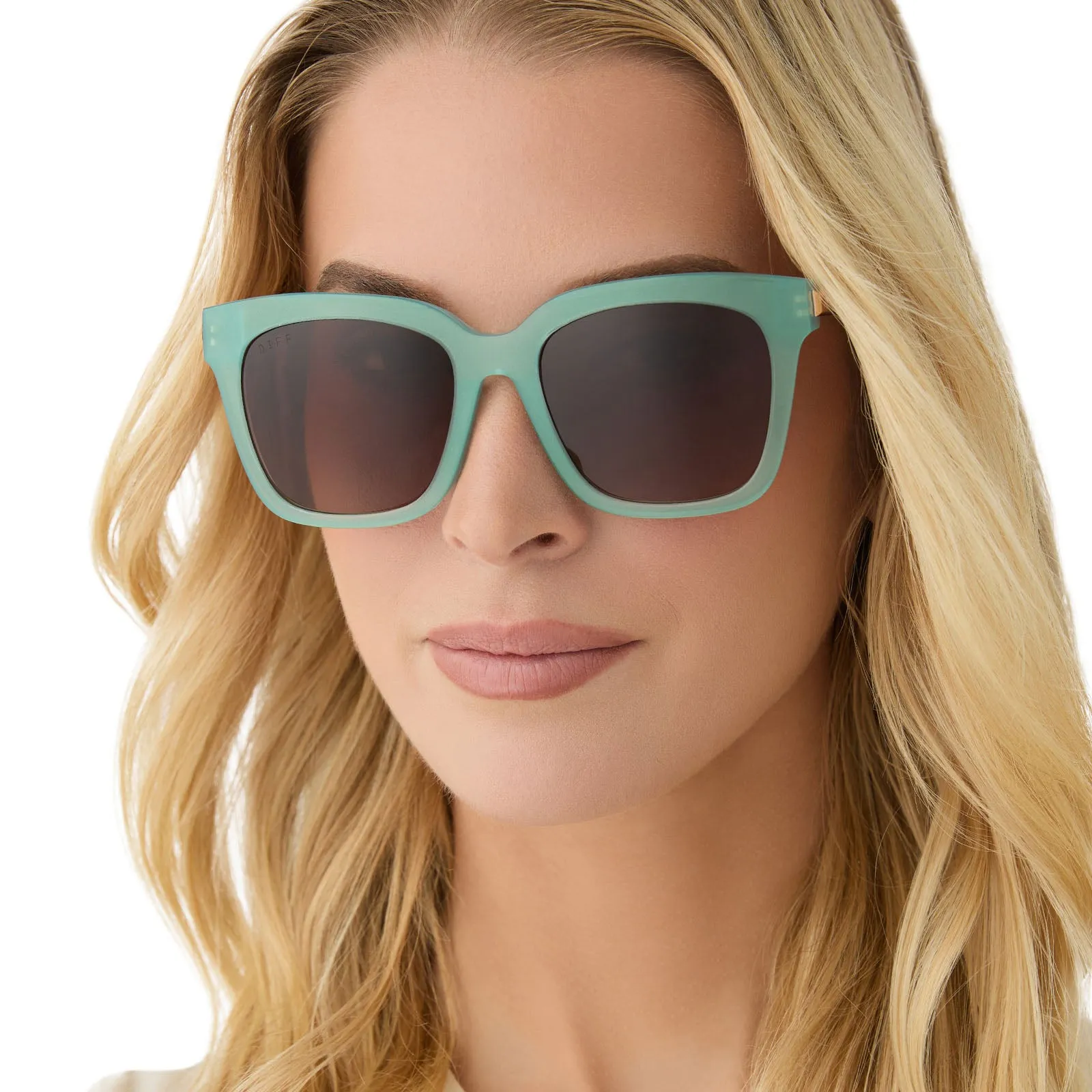 BELLA - AQUATIC AWE + BROWN GRADIENT + POLARIZED SUNGLASSES sold by Diff Eyewear product image thumbnail 5
