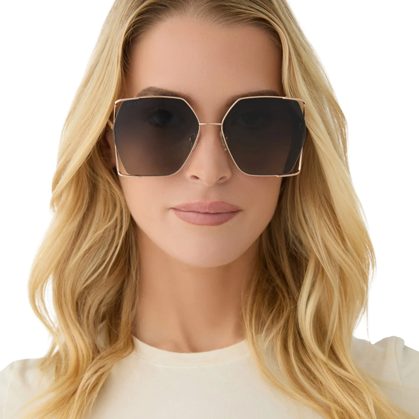 DONNA IV - CHAMPAGNE + GREY GRADIENT SUNGLASSES sold by Diff Eyewear product image thumbnail 5