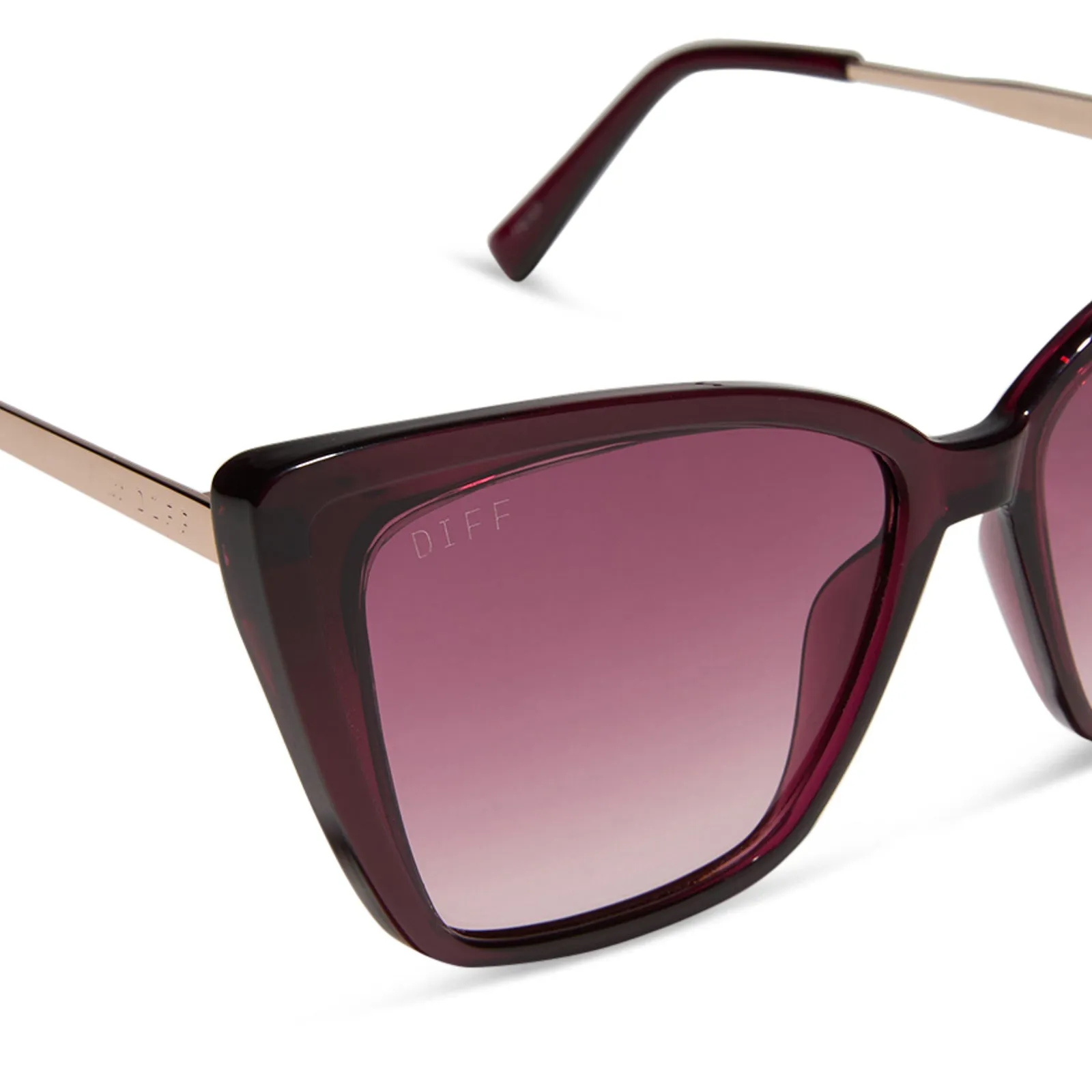 HEIDI - BURGUNDY CRYSTAL + WINE GRADIENT SUNGLASSES sold by Diff Eyewear product image thumbnail 4