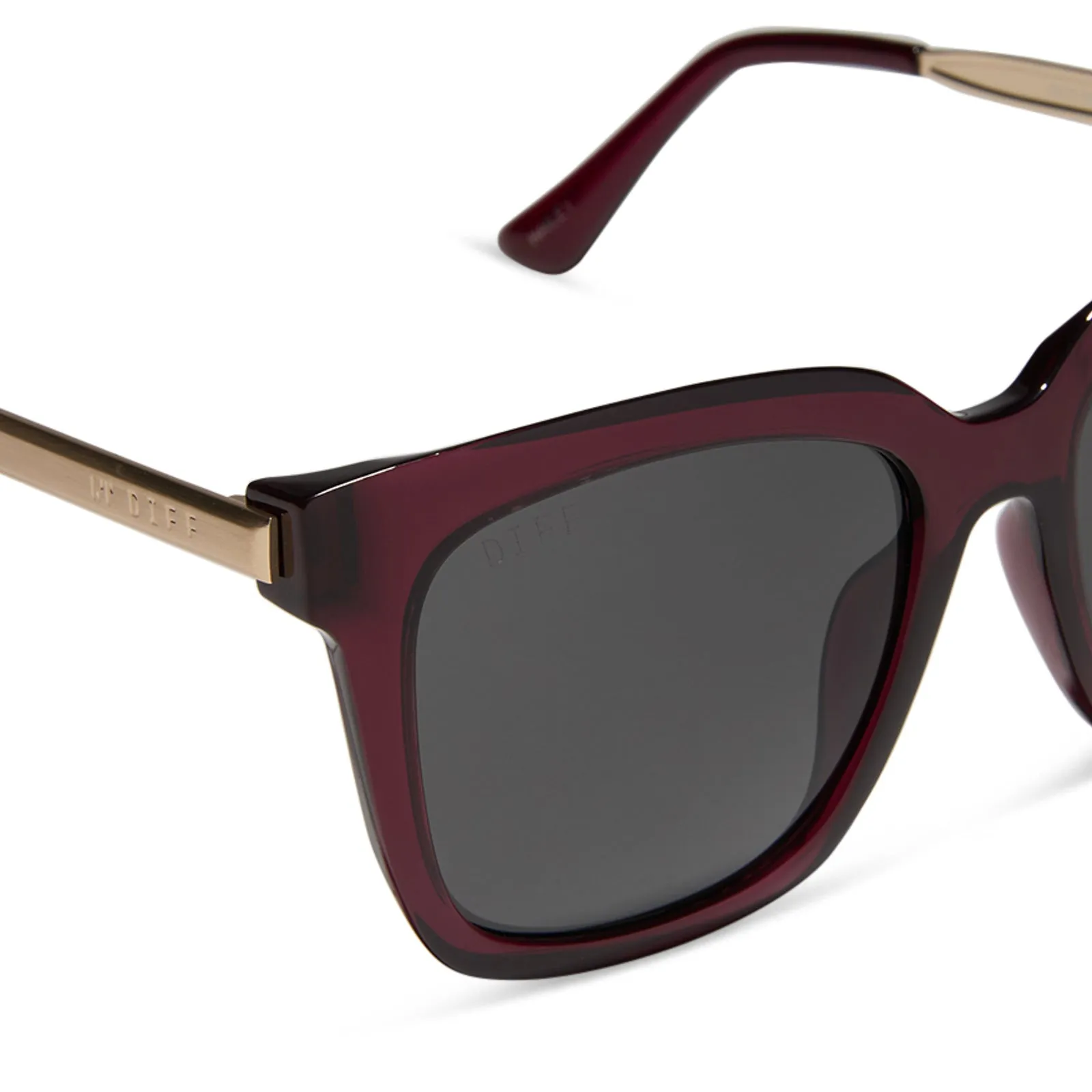 HAILEY - BURGUNDY CRYSTAL + GREY SUNGLASSES sold by Diff Eyewear product image thumbnail 4