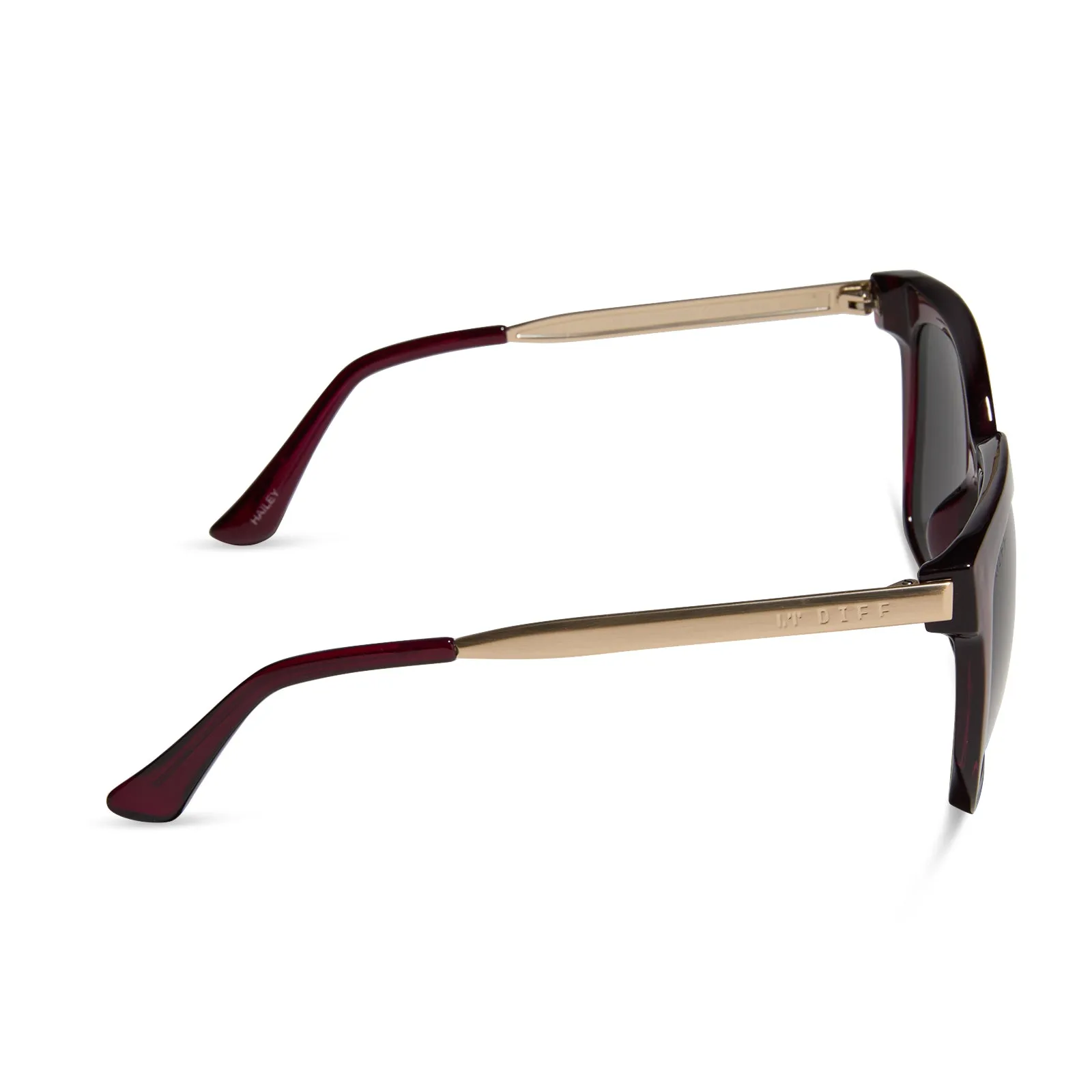 HAILEY - BURGUNDY CRYSTAL + GREY SUNGLASSES sold by Diff Eyewear product image thumbnail 3