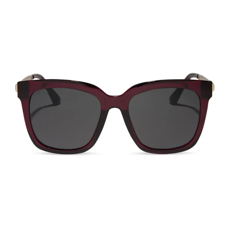 HAILEY - BURGUNDY CRYSTAL + GREY SUNGLASSES sold by Diff Eyewear