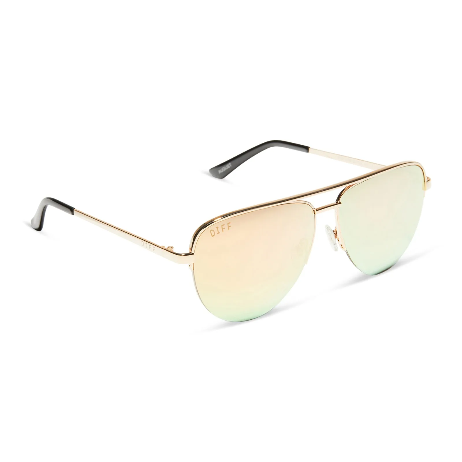 AUGUST - GOLD + PEACH MIRROR SUNGLASSES sold by Diff Eyewear product image thumbnail 2