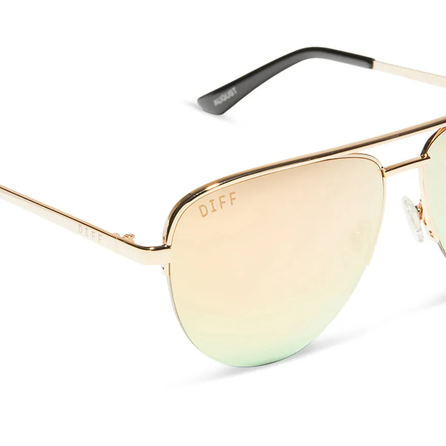AUGUST - GOLD + PEACH MIRROR SUNGLASSES sold by Diff Eyewear product image thumbnail 4