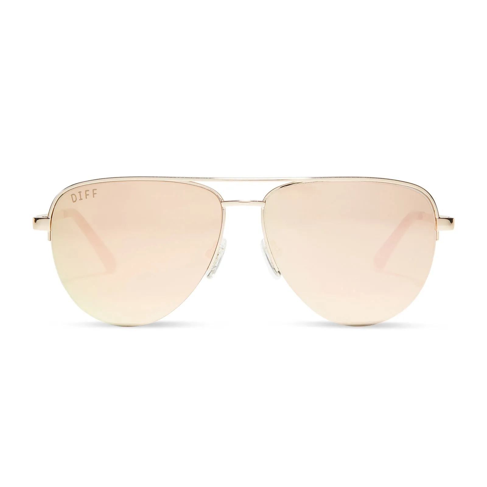 AUGUST - GOLD + PEACH MIRROR SUNGLASSES sold by Diff Eyewear