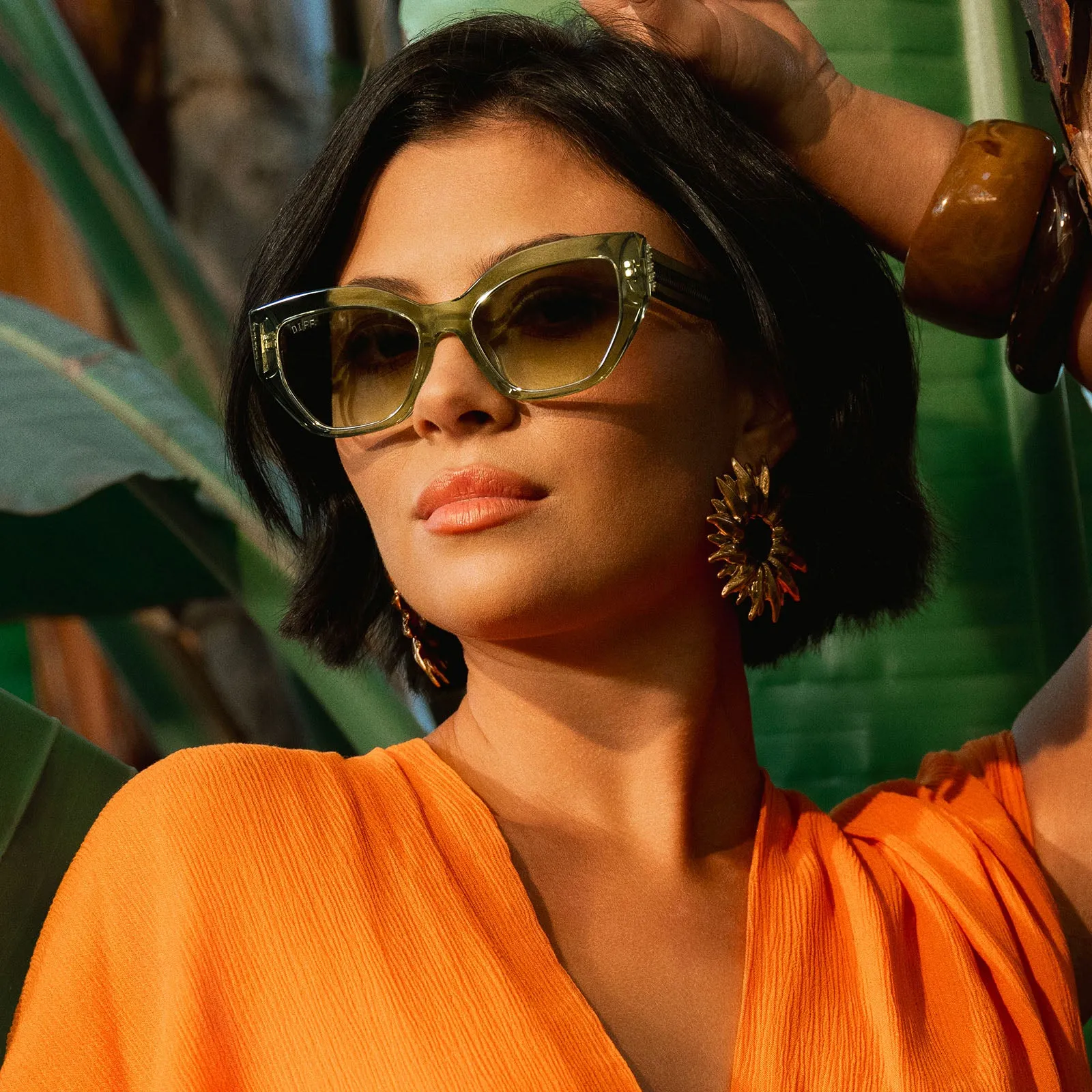 THAILAND - LIGHT GREEN CRYSTAL + OLIVE GRADIENT SUNGLASSES sold by Diff Eyewear product image thumbnail 5