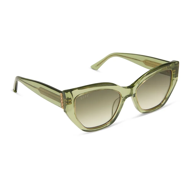 THAILAND - LIGHT GREEN CRYSTAL + OLIVE GRADIENT SUNGLASSES sold by Diff Eyewear