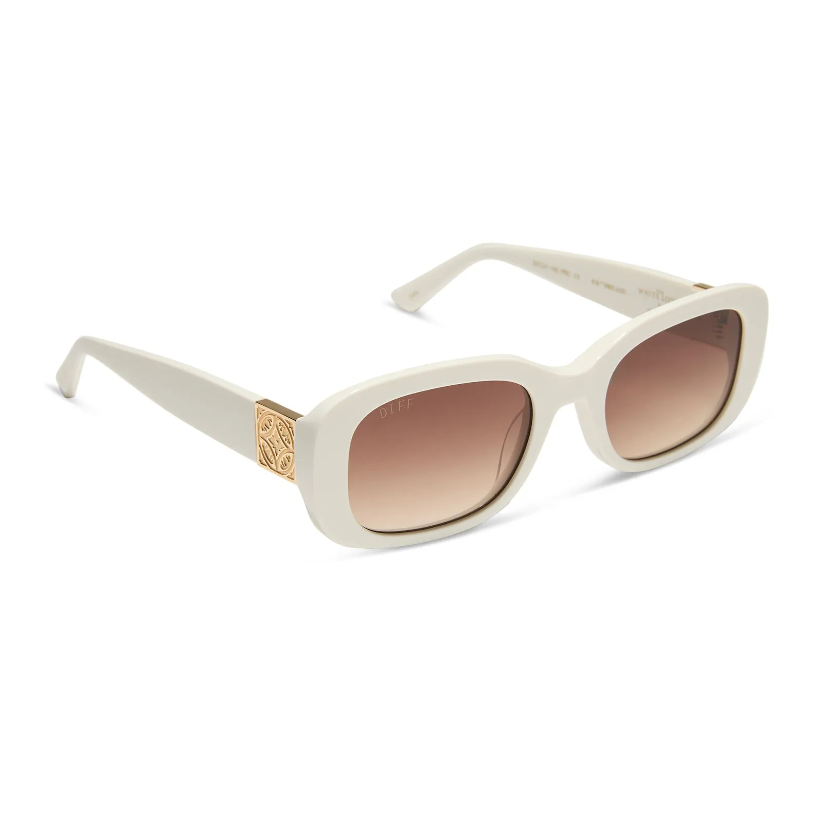 ITALY - WHITE IVORY + RICH BROWN GRADIENT SUNGLASSES sold by Diff Eyewear
