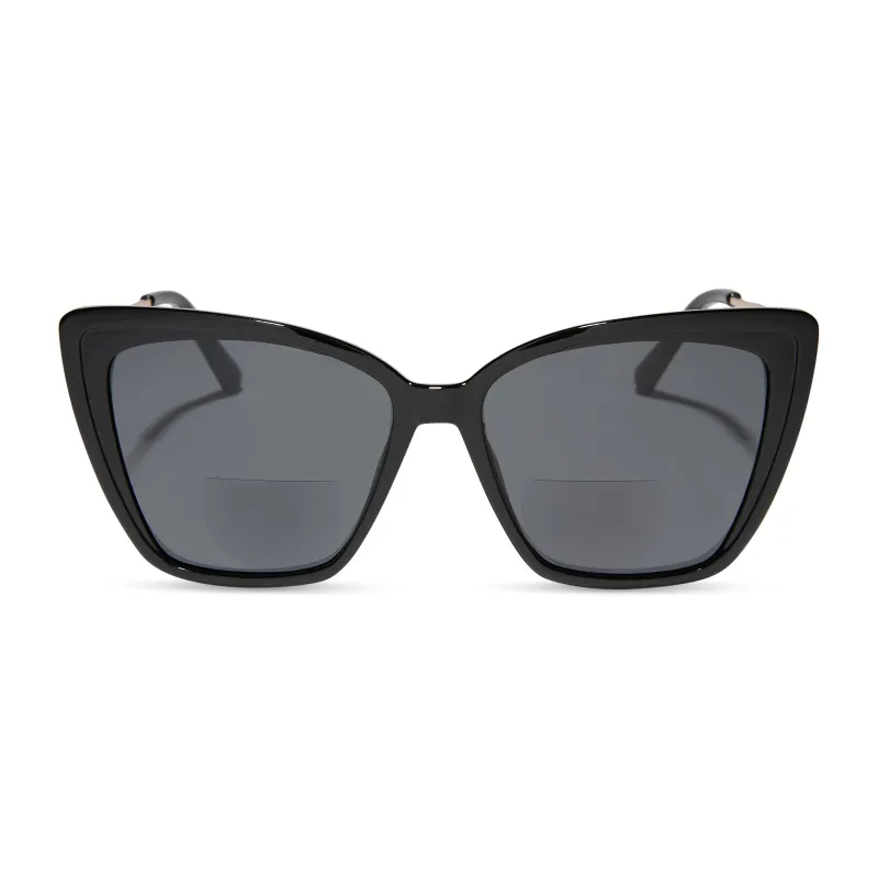 HEIDI - BLACK + GREY SUNGLASS READERS sold by Diff Eyewear