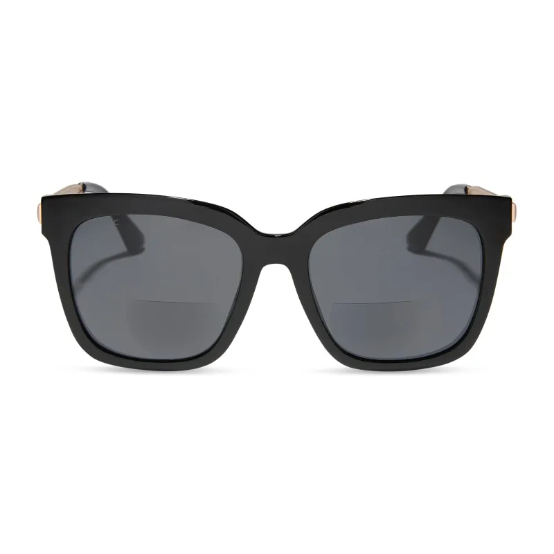 HAILEY - BLACK + GREY SUNGLASS READERS sold by Diff Eyewear