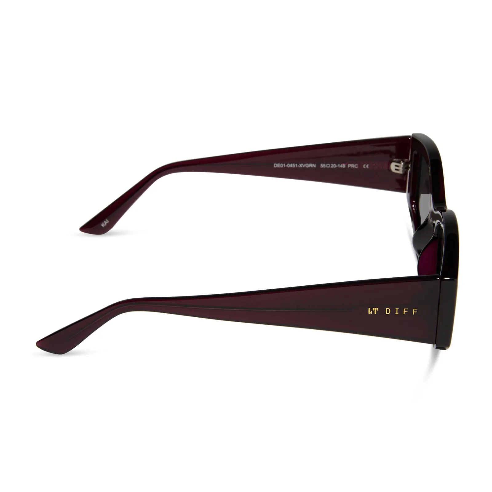 KAI - BURGUNDY CRYSTAL + GREY SUNGLASSES sold by Diff Eyewear product image thumbnail 3