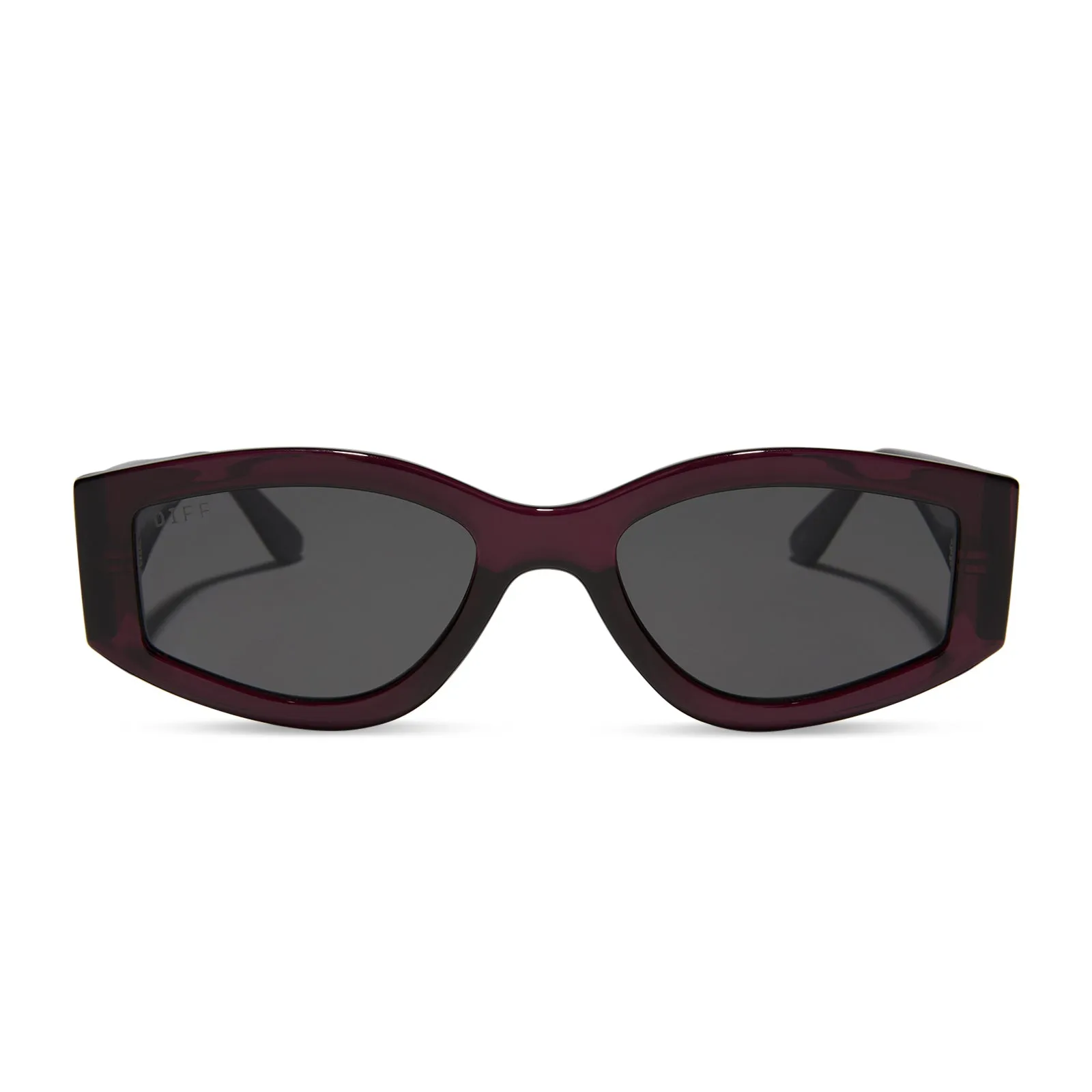 KAI - BURGUNDY CRYSTAL + GREY SUNGLASSES sold by Diff Eyewear