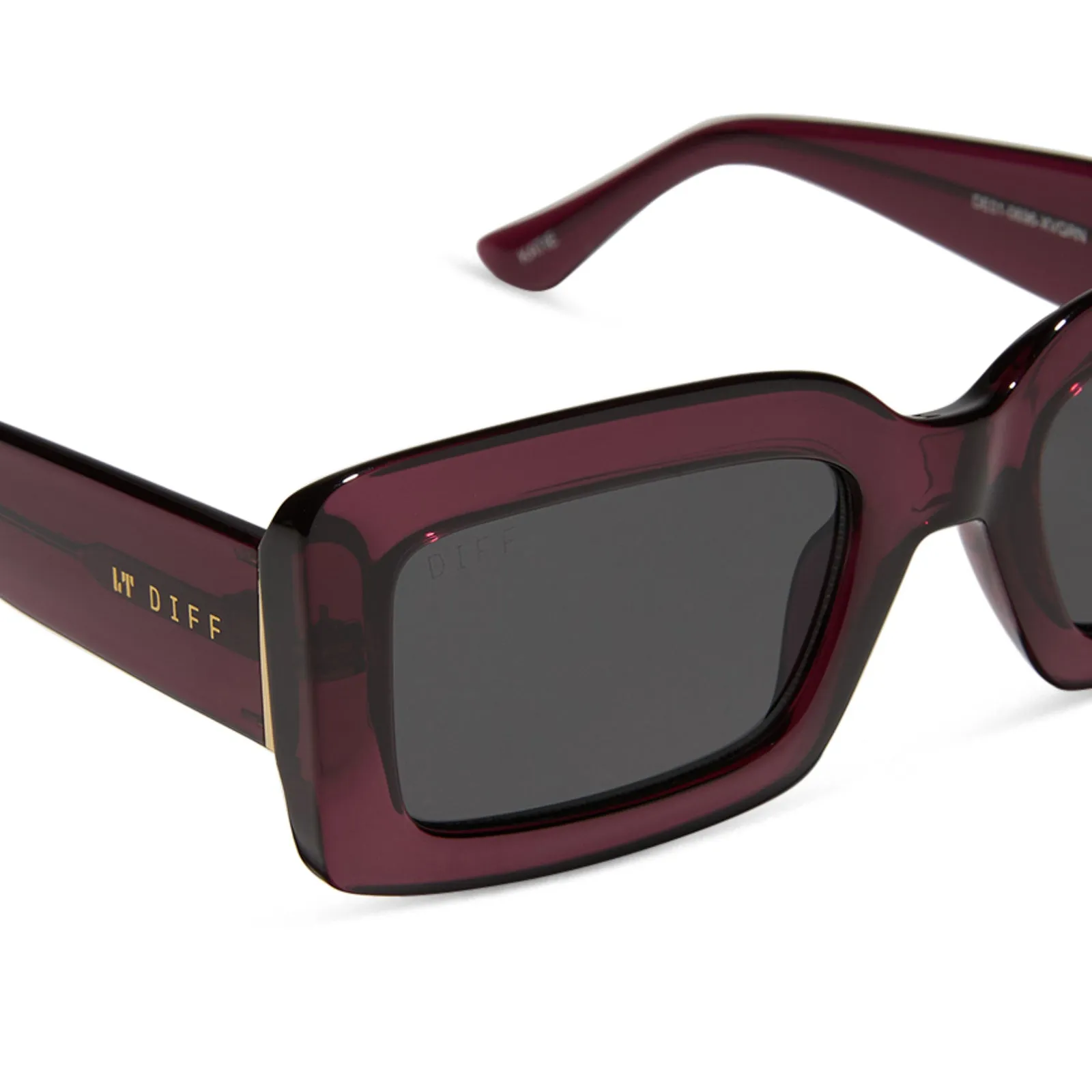 KATIE - BURGUNDY CRYSTAL + GREY SUNGLASSES sold by Diff Eyewear product image thumbnail 4