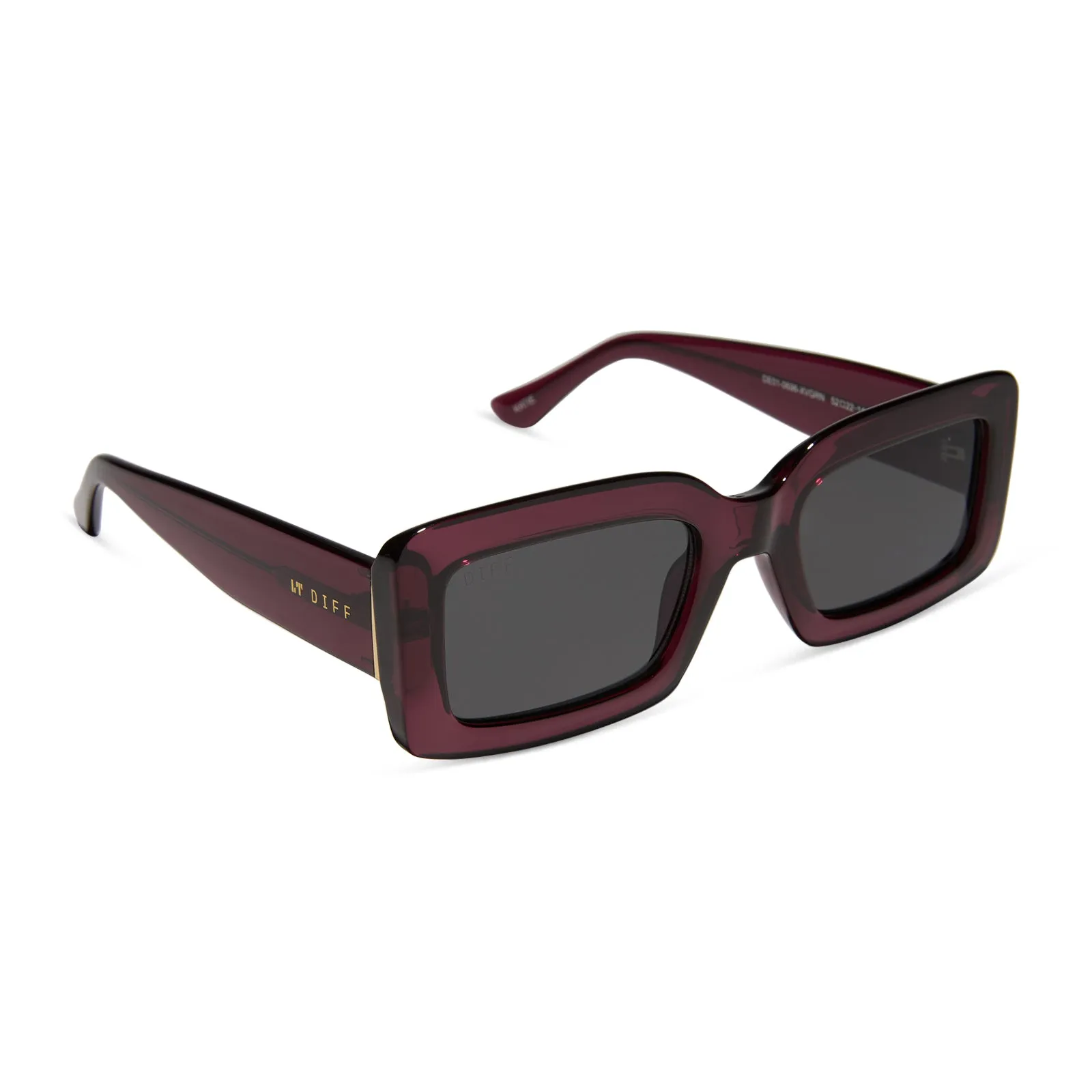 KATIE - BURGUNDY CRYSTAL + GREY SUNGLASSES sold by Diff Eyewear product image thumbnail 2