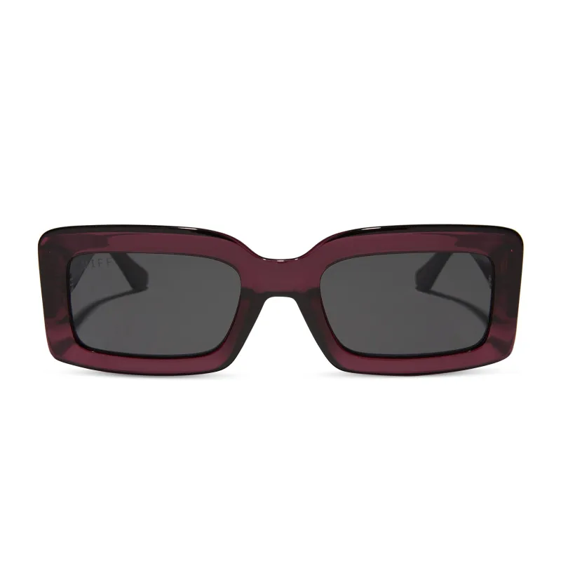 KATIE - BURGUNDY CRYSTAL + GREY SUNGLASSES sold by Diff Eyewear