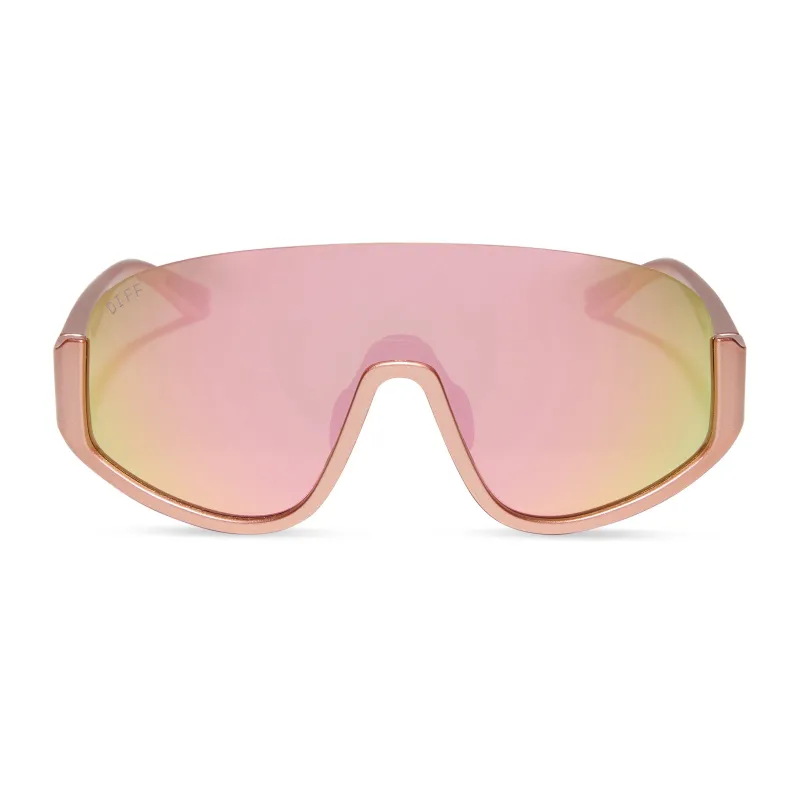 BLAZER - ROSE GOLD + PEACH MIRROR + POLARIZED SUNGLASSES sold by Diff Eyewear