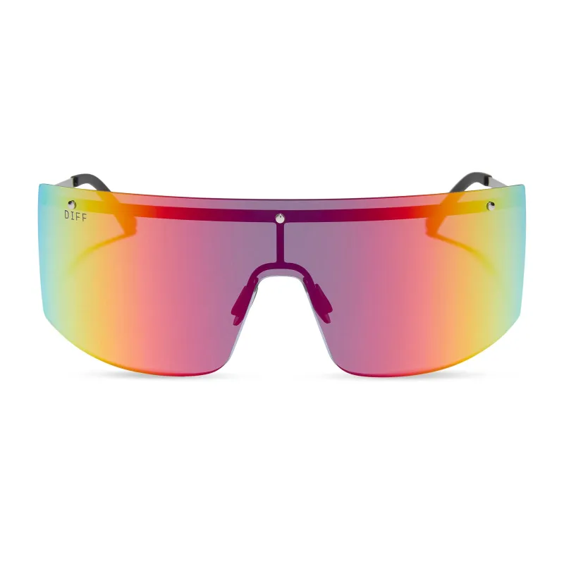 GRANDSLAM - BLACK + RAINBOW MIRROR + POLARIZED SUNGLASSES made by Diff Eyewear