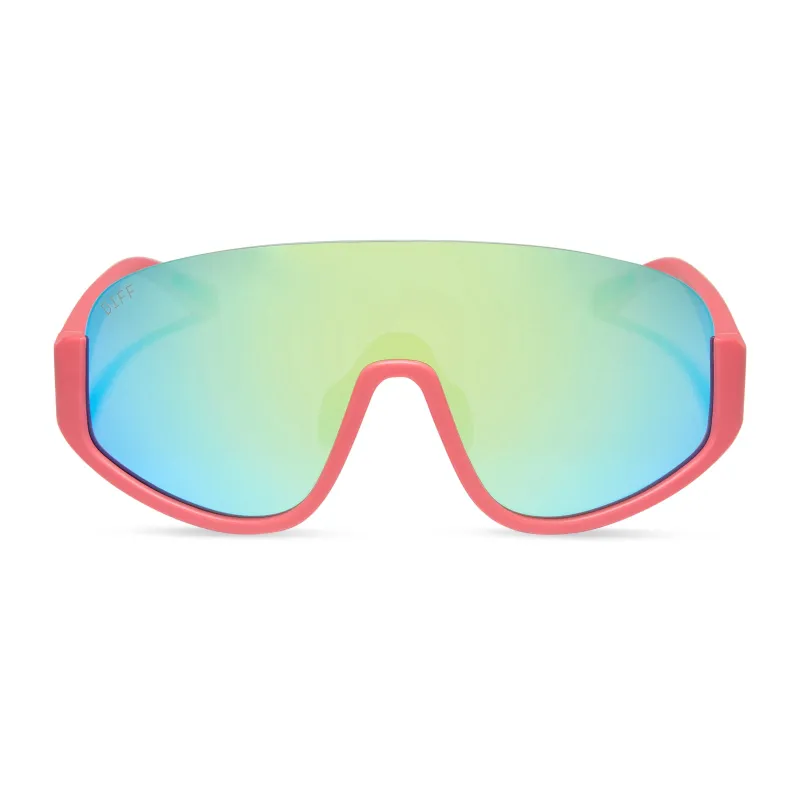 BLAZER - CORAL + TURQUOISE ICE MIRROR + POLARIZED SUNGLASSES sold by Diff Eyewear