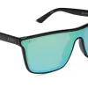 FLASH - BLACK + TURQUOISE ICE MIRROR + POLARIZED SUNGLASSES sold by Diff Eyewear