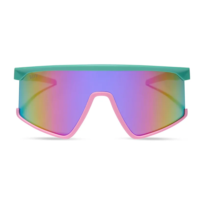 SPIKE - TURQUOISE + HOT PINK + PINK RUSH MIRROR + POLARIZED SUNGLASSES sold by Diff Eyewear