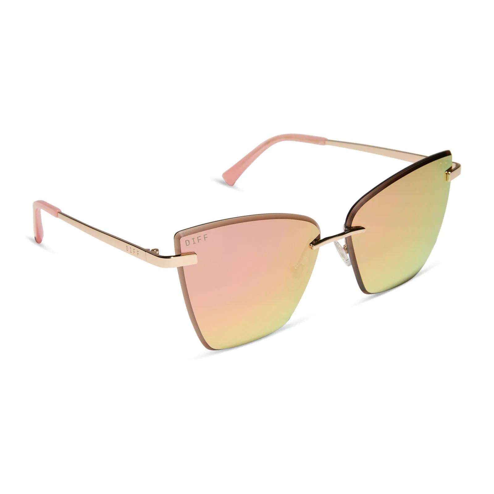 BECKY V - GOLD + PEACH MIRROR SUNGLASSES sold by Diff Eyewear product image thumbnail 2