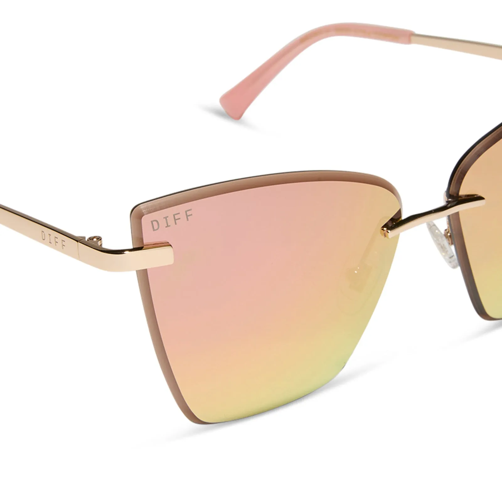 BECKY V - GOLD + PEACH MIRROR SUNGLASSES sold by Diff Eyewear product image thumbnail 4