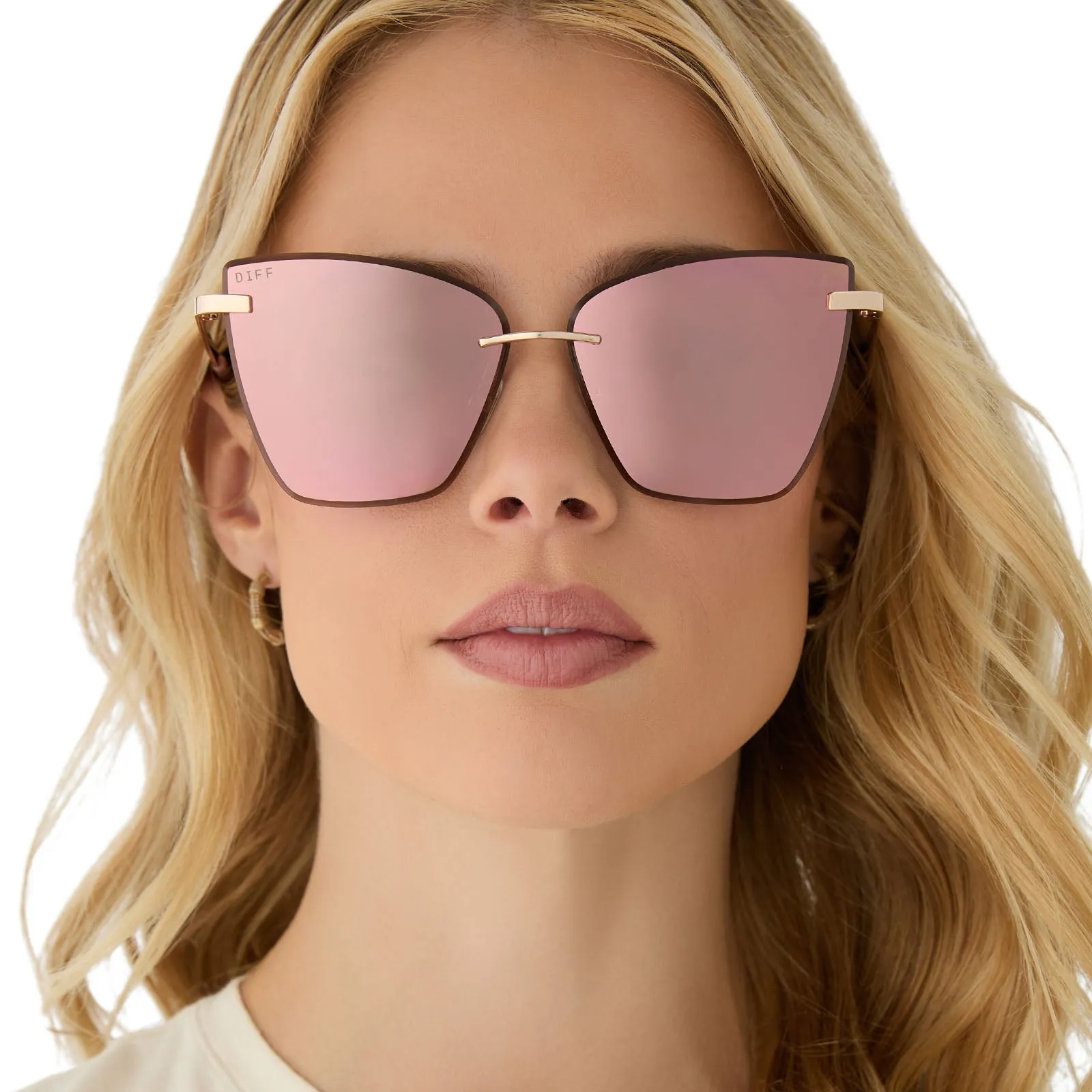 BECKY V - GOLD + PEACH MIRROR SUNGLASSES sold by Diff Eyewear product image thumbnail 5