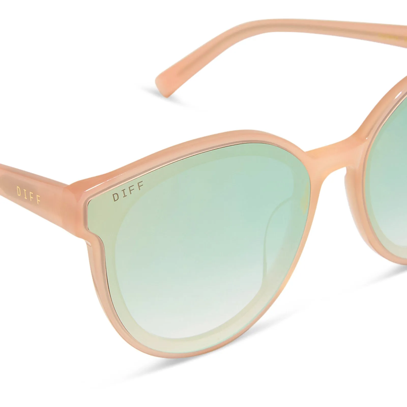GEMMA - PEACH + COOL MATCHA GRADIENT MIRROR SUNGLASSES sold by Diff Eyewear product image thumbnail 4