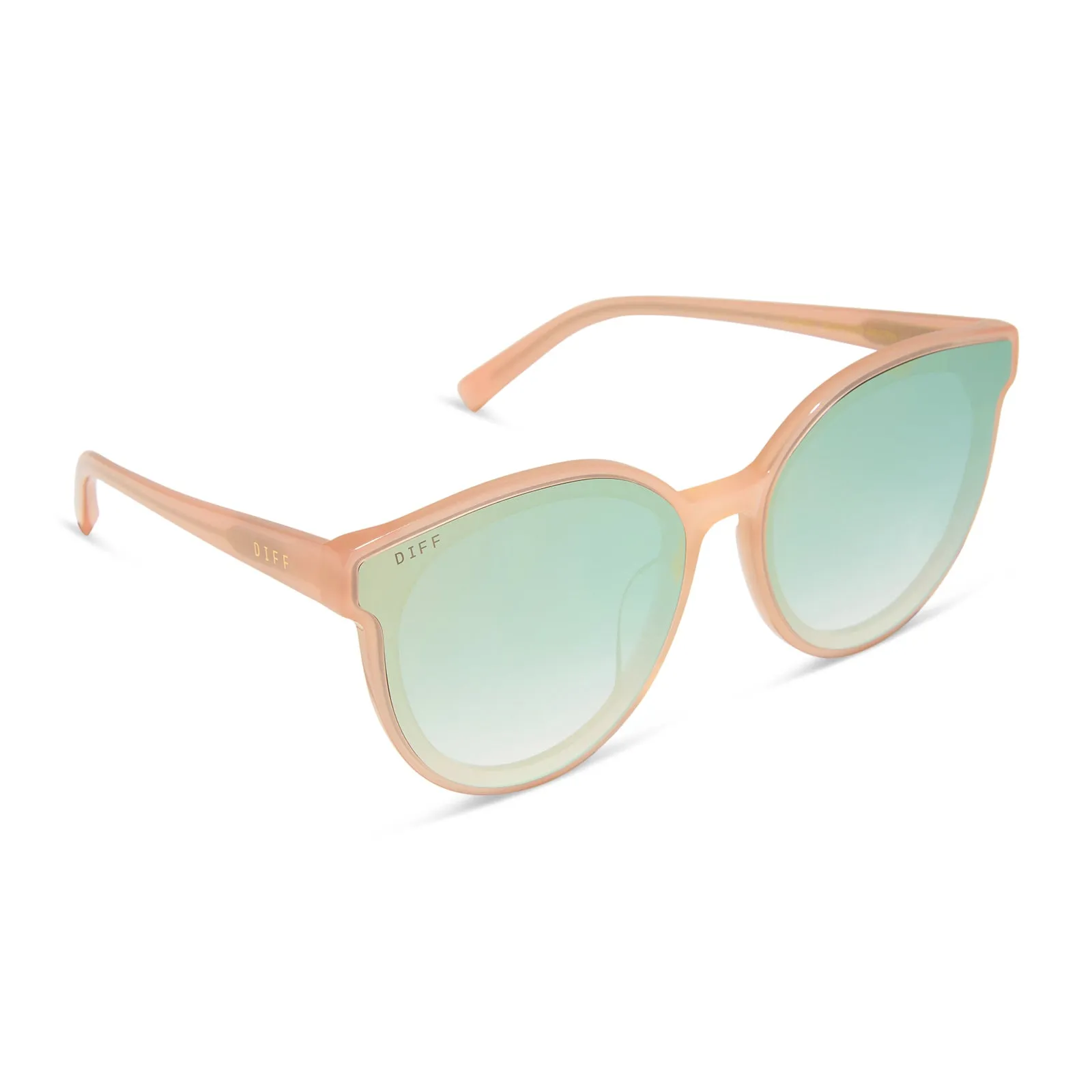 GEMMA - PEACH + COOL MATCHA GRADIENT MIRROR SUNGLASSES sold by Diff Eyewear product image thumbnail 2