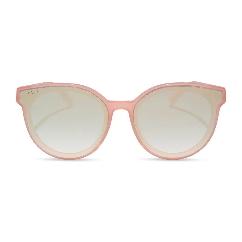 GEMMA - PEACH + COOL MATCHA GRADIENT MIRROR SUNGLASSES sold by Diff Eyewear