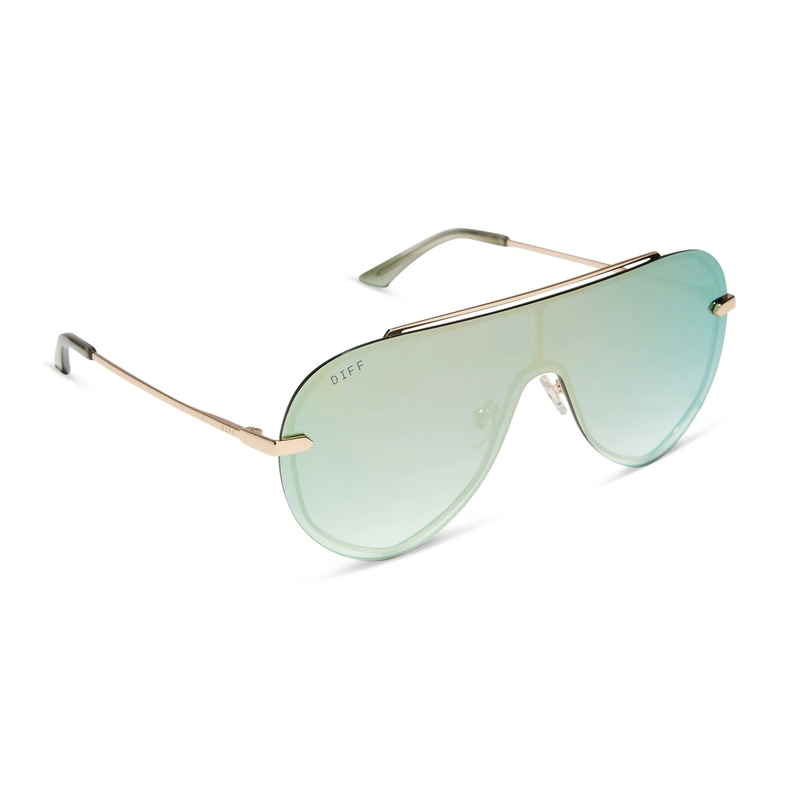IMANI - GOLD + COOL MATCHA MIRROR SUNGLASSES sold by Diff Eyewear product image thumbnail 2