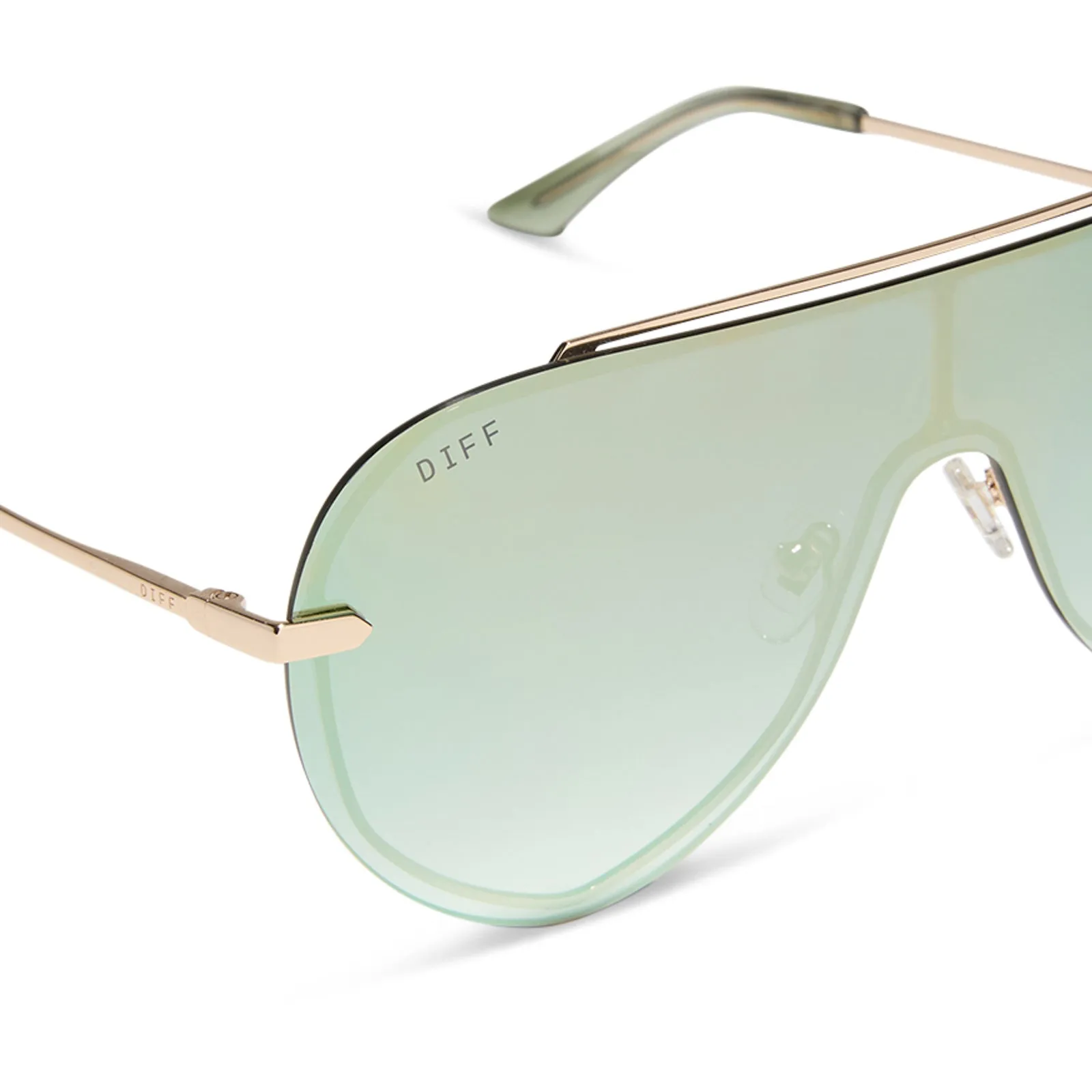IMANI - GOLD + COOL MATCHA MIRROR SUNGLASSES sold by Diff Eyewear product image thumbnail 4