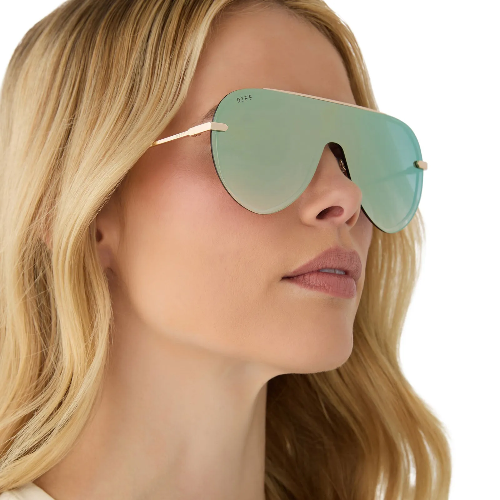 IMANI - GOLD + COOL MATCHA MIRROR SUNGLASSES sold by Diff Eyewear product image thumbnail 5
